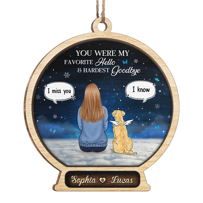 Écoutez le vent et pensez à moi - Ornement commémoratif personnalisé - Bois de forme personnalisée - Cadeau de Noël, cadeau de condoléances pour les propriétaires d'animaux et les amoureux des animaux