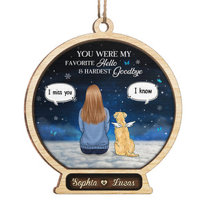 Écoutez le vent et pensez à moi - Ornement commémoratif personnalisé - Bois de forme personnalisée - Cadeau de Noël, cadeau de condoléances pour les propriétaires d'animaux et les amoureux des animaux