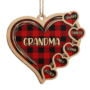Meilleure grand-mère du monde - Décoration familiale personnalisée - Forme en bois personnalisée - Cadeau de Noël pour grand-mère