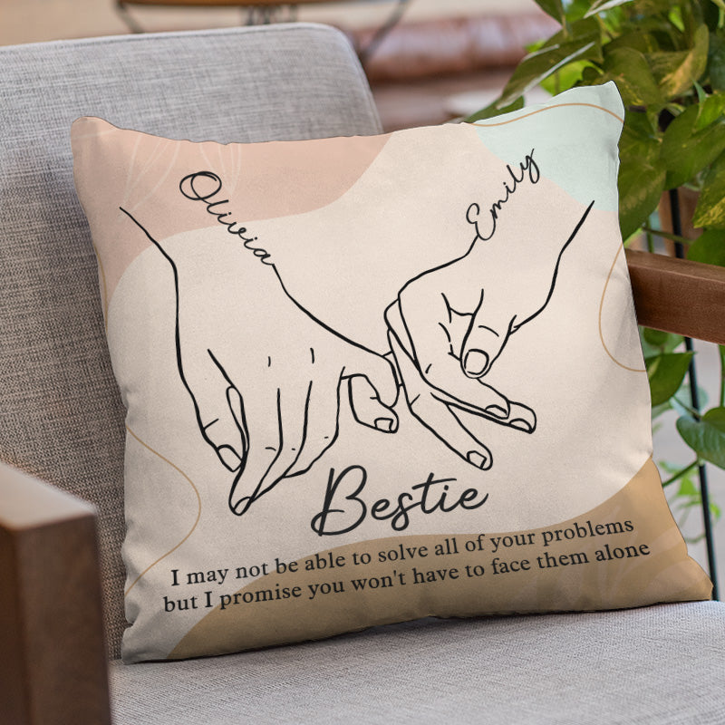 Notre amitié est infinie - Coussin personnalisé Bestie - Cadeau de Noël pour meilleures amies, meilleures amies, sœurs
