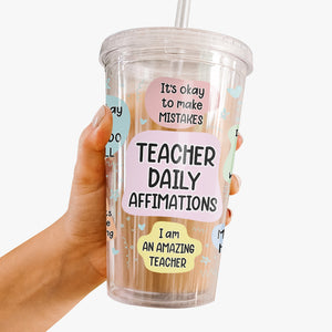 Mes élèves méritent le meilleur - Gobelet en acrylique transparent personnalisé pour enseignant - Cadeau pour enseignant, rentrée scolaire