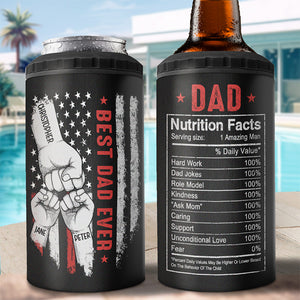 Meilleur cadeau bonus pour papa - Gobelet isotherme 4 en 1 personnalisé pour la famille - Cadeau d'anniversaire pour papa
