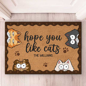 J'espère que vous aimez le chat - Tapis décoratif personnalisé pour chat - Cadeau pour les propriétaires d'animaux et les amoureux des animaux