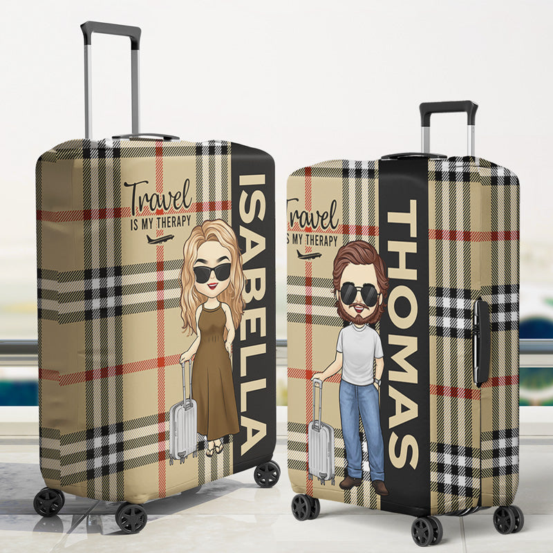 Où que vous alliez, cela devient une partie de vous d'une manière ou d'une autre - Housse de bagage personnalisée de voyage - Cadeau de vacances, cadeau pour les amateurs de voyages d'aventure