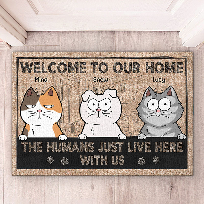 Bienvenue dans la maison du chat - Tapis décoratif personnalisé pour chat - Cadeau pour les propriétaires et les amoureux des animaux