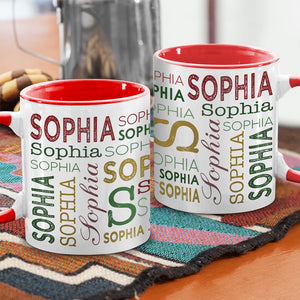 Warm Wishes And Marshmallow Kisses - Family Personalized Custom Accent Mug - Christmas Gift For Family Members