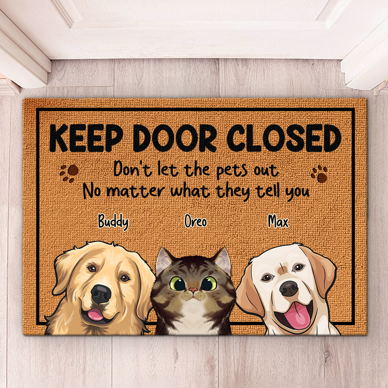 Nous régnons sur cette maison - Tapis décoratif personnalisé pour chien et chat - Cadeau pour les propriétaires d'animaux et les amoureux des animaux