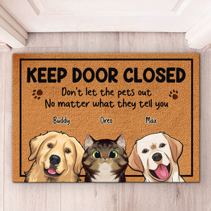 Nous régnons sur cette maison - Tapis décoratif personnalisé pour chien et chat - Cadeau pour les propriétaires d'animaux et les amoureux des animaux