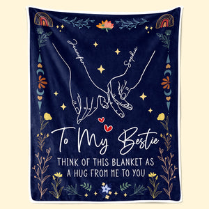 Not Sister By Blood But Sister By Heart - Bestie Personalized Custom Blanket - Gift For Best Friends, BFF, Sisters