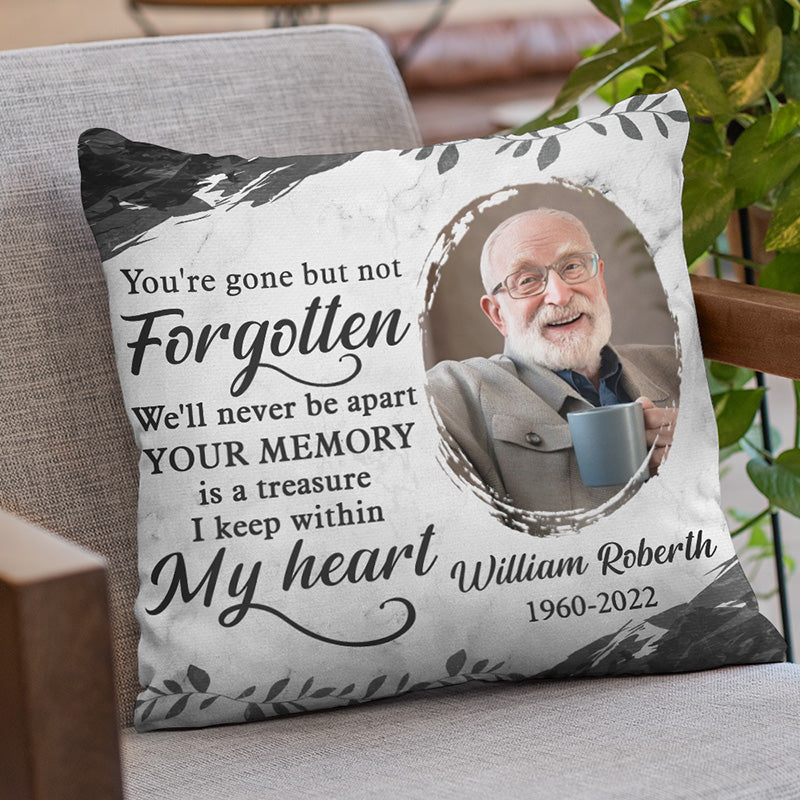 Photo personnalisée « Câlinez ceci et sachez que je suis là » - Oreiller personnalisé commémoratif - Cadeau de condoléances pour les membres de la famille