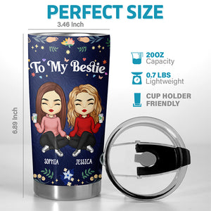 Grâce à toi, je souris beaucoup plus - Gobelet personnalisé Bestie - Cadeau pour meilleures amies, meilleures amies, sœurs