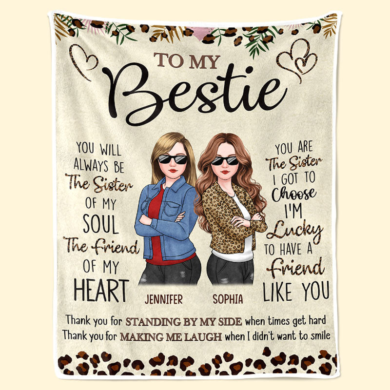 Merci d'être à mes côtés aujourd'hui et toujours - Couverture personnalisée Bestie - Cadeau de Noël pour meilleures amies, BFF, sœurs