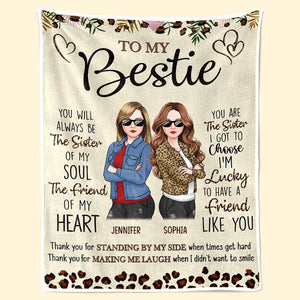 Merci d'être à mes côtés aujourd'hui et toujours - Couverture personnalisée Bestie - Cadeau de Noël pour meilleures amies, BFF, sœurs