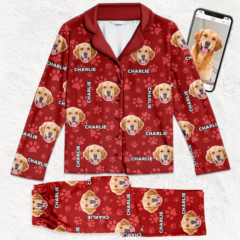 Pyjama personnalisé avec photo de chat : le monde est roi ! Pyjama personnalisé avec photo de visage pour chien et chat ! Cadeau de Noël pour les propriétaires et les amoureux des animaux.