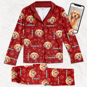 Pyjama personnalisé avec photo de chat : le monde est roi ! Pyjama personnalisé avec photo de visage pour chien et chat ! Cadeau de Noël pour les propriétaires et les amoureux des animaux.