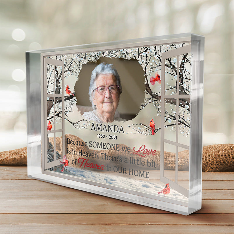 Photo personnalisée « Un gros morceau de mon cœur » – Plaque commémorative rectangulaire en acrylique personnalisée – Cadeau de condoléances pour les membres de la famille