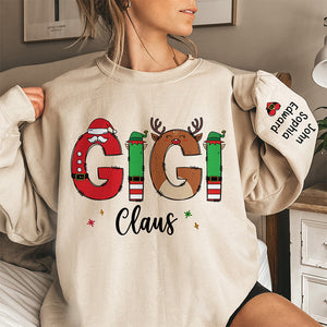 Mes plus grandes bénédictions, appelez-moi Gigi - Sweat-shirt unisexe personnalisé avec motif sur la manche - Cadeau de Noël pour maman, grand-mère