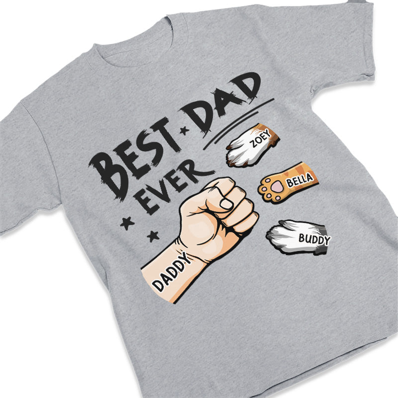 Le meilleur papa de tous les temps et son bébé à fourrure - T-shirt unisexe personnalisé pour chien et chat, sweat à capuche, sweat-shirt - Fête des Pères, cadeau pour les propriétaires d'animaux et les amoureux des animaux