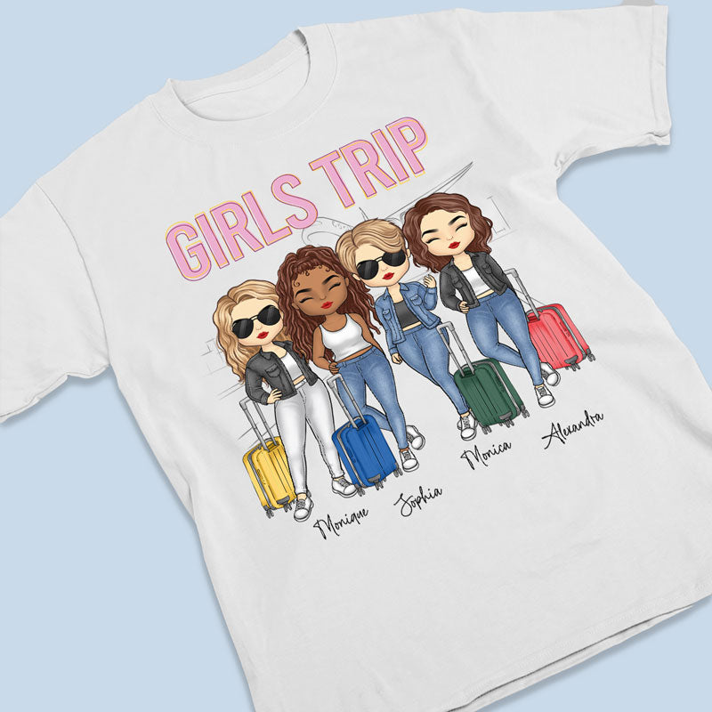 Voyage entre filles moins cher qu'une thérapie - T-shirt unisexe personnalisé pour meilleure amie - Vacances d'été, cadeau pour meilleure amie, meilleure amie, sœurs