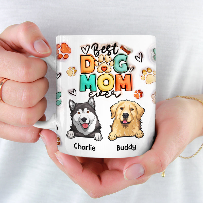Mug personnalisé avec motif « Eat Sleep Pet Dogs Repeat » en 3D, effet gonflé, imprimé, cadeau idéal pour les propriétaires et les amoureux des animaux.
