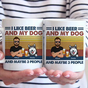 J'aime la bière et mon chien - Mug personnalisé pour chien - Cadeau pour les propriétaires d'animaux et les amoureux des animaux