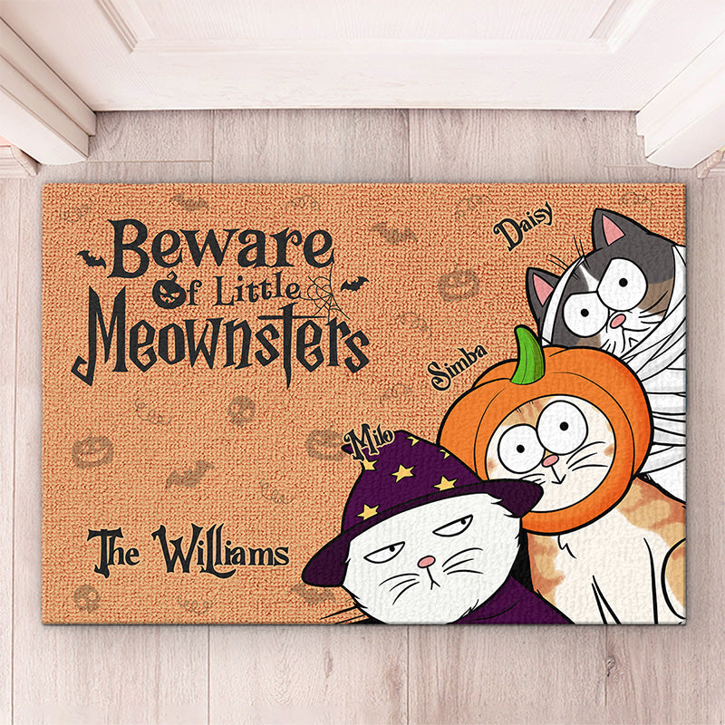 Nous vous surveillons, soyez prudent ! Tapis décoratif personnalisé pour chat - Cadeau d'Halloween pour les propriétaires d'animaux et les amoureux des animaux