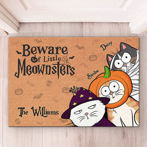 Nous vous surveillons, soyez prudent ! Tapis décoratif personnalisé pour chat - Cadeau d'Halloween pour les propriétaires d'animaux et les amoureux des animaux