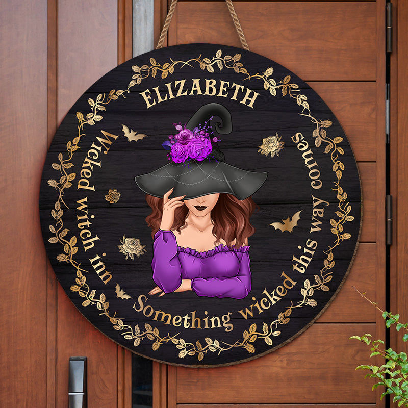Méchante sorcière - Décoration d'intérieur ronde personnalisée en bois - Cadeau d'Halloween pour les sorcières, vous-même