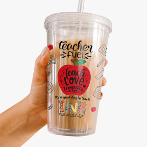C'est une bonne journée pour enseigner aux petits humains - Gobelet en acrylique transparent personnalisé pour enseignant - Cadeau pour enseignant, rentrée scolaire