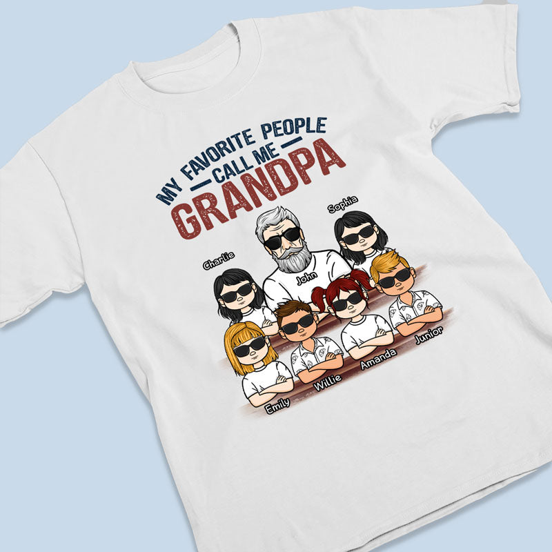 Mes personnes préférées m'appellent - T-shirt unisexe personnalisé - Cadeau pour grand-père