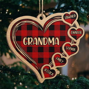 Meilleure grand-mère du monde - Décoration familiale personnalisée - Forme en bois personnalisée - Cadeau de Noël pour grand-mère