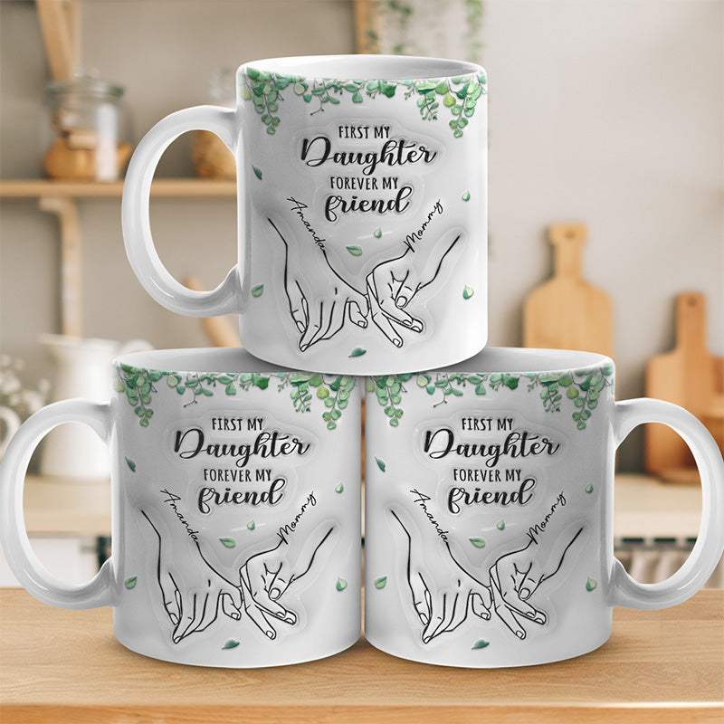 Le bonheur, c'est voir sa mère sourire - Mug personnalisé 3D à effet gonflé - Cadeau pour maman et fille
