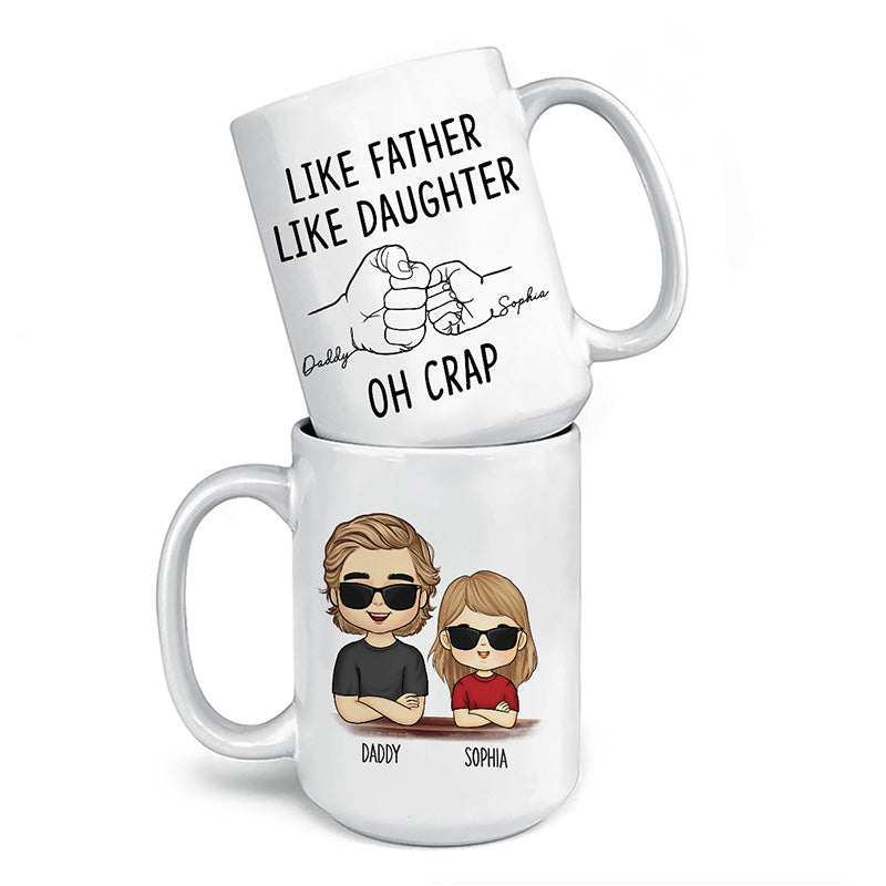 Tel père, telle fille - Mug personnalisé pour la famille - Cadeau pour les membres de la famille