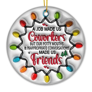 Mon collègue de soutien émotionnel - Ornement personnalisé pour collègue - Forme ronde en céramique - Cadeau de Noël pour collègues, meilleurs amis, BFF