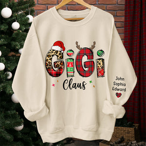 Keep Calm And Love Gigi - Family Personalized Custom Unisex Sweatshirt With Design On Sleeve - Christmas Gift For Mom, Grandma