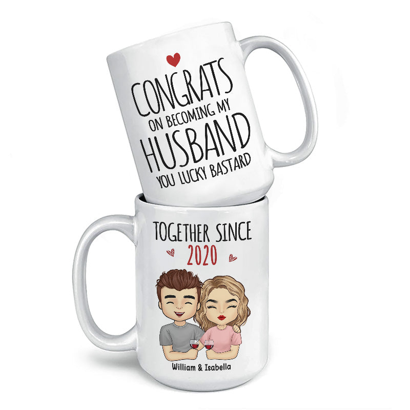 Être mon mari est le seul cadeau dont vous avez besoin - Tasse personnalisée pour couple - Cadeau pour mari et femme, anniversaire