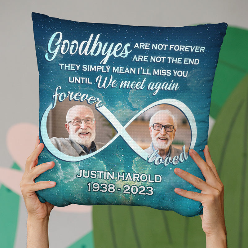 Oreiller photo personnalisé « Câlinez cet oreiller quand vous me manquez » - Oreiller personnalisé commémoratif - Cadeau de condoléances pour les membres de la famille