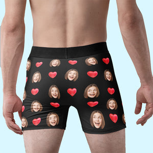 Custom Photo This Belongs To Me Sweetheart - Funny Personalized Custom Boxer Briefs, Men's Boxers - Birthday Gift For Boyfriend, Husband, Anniversary