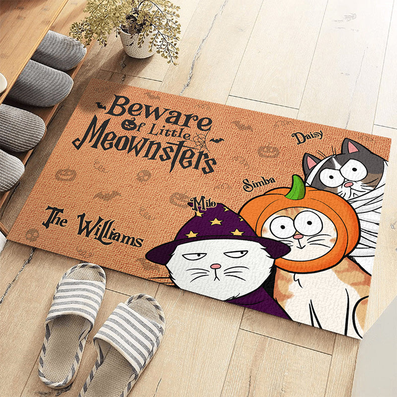 Nous vous surveillons, soyez prudent ! Tapis décoratif personnalisé pour chat - Cadeau d'Halloween pour les propriétaires d'animaux et les amoureux des animaux