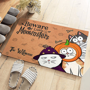 Nous vous surveillons, soyez prudent ! Tapis décoratif personnalisé pour chat - Cadeau d'Halloween pour les propriétaires d'animaux et les amoureux des animaux