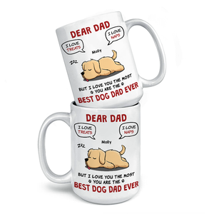 Le meilleur papa chien de tous les temps - Mug personnalisé pour chien - Fête des pères, cadeau pour les propriétaires d'animaux et les amoureux des animaux