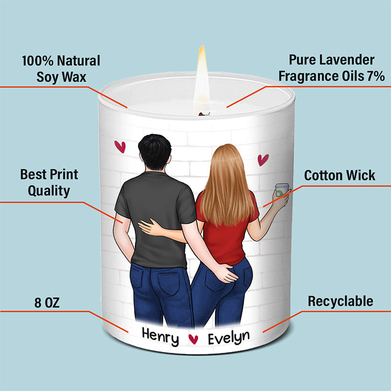 Heureux de t'avoir dans ma vie - Bougie parfumée sans fumée personnalisée pour couple - Cadeau pour mari et femme, anniversaire