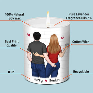 Heureux de t'avoir dans ma vie - Bougie parfumée sans fumée personnalisée pour couple - Cadeau pour mari et femme, anniversaire