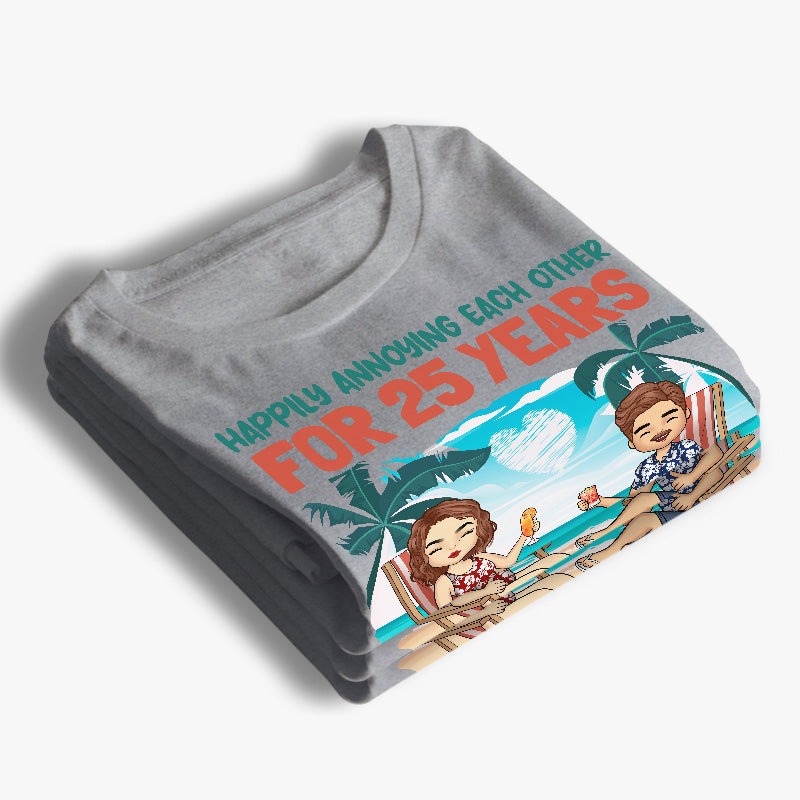 Heureux de s'ennuyer et de rester forts - T-shirt unisexe personnalisé pour couple, sweat à capuche, sweat-shirt - Vacances d'été, cadeau pour mari et femme, anniversaire