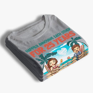 Heureux de s'ennuyer et de rester forts - T-shirt unisexe personnalisé pour couple, sweat à capuche, sweat-shirt - Vacances d'été, cadeau pour mari et femme, anniversaire