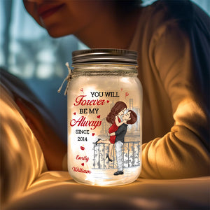 Tu es la lumière de ma vie - Lampe personnalisée en pot Mason pour couple - Cadeau pour mari et femme, anniversaire