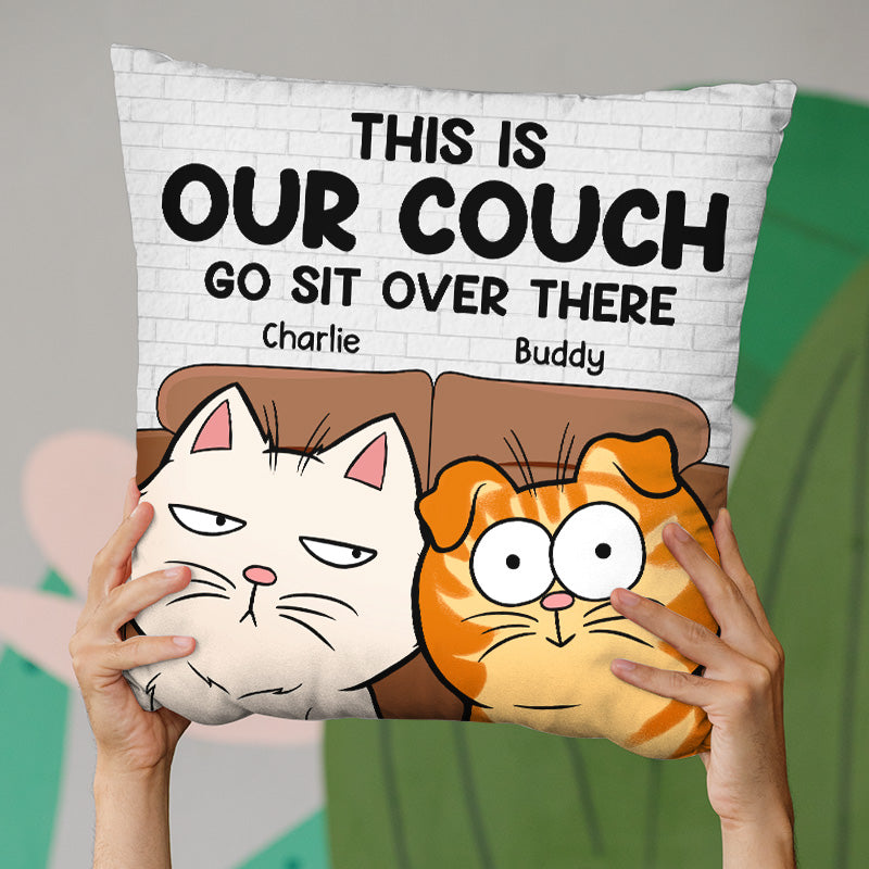 Ceci est mon canapé, va t'asseoir là-bas - Coussin personnalisé pour chat - Cadeau pour les propriétaires d'animaux et les amoureux des animaux