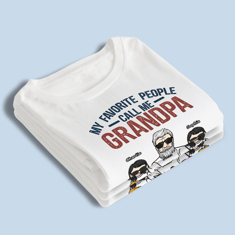 Mes personnes préférées m'appellent - T-shirt unisexe personnalisé - Cadeau pour grand-père
