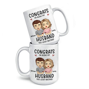 Félicitations pour être devenu mon petit ami ! Mug personnalisé pour couple ! Cadeau pour mari et femme, anniversaire