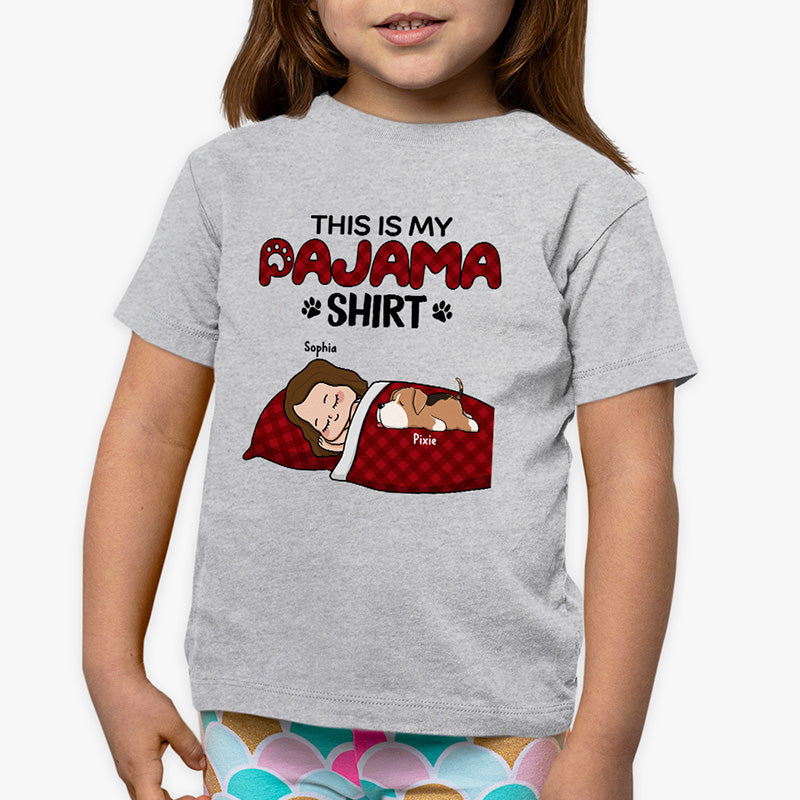T-shirt pyjama enfant et chien - T-shirt personnalisé chien - Cadeau pour enfant, propriétaire d'animaux et amoureux des animaux